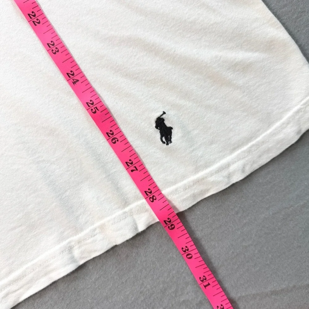 Polo Ralph Lauren V-Neck T-Shirt Mens M White Classic Fit Pony Logo